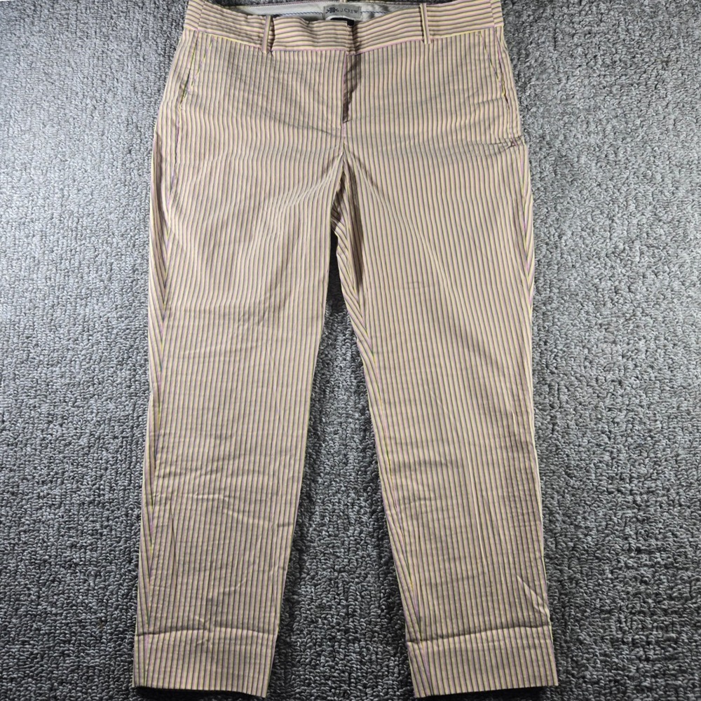 J.Crew Cameron Slim Crop Pants Multi Color Stripe Preppy Womens 16